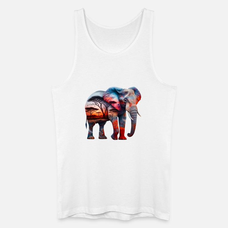 Elefant - Männer Bio Tank Top - Weiß