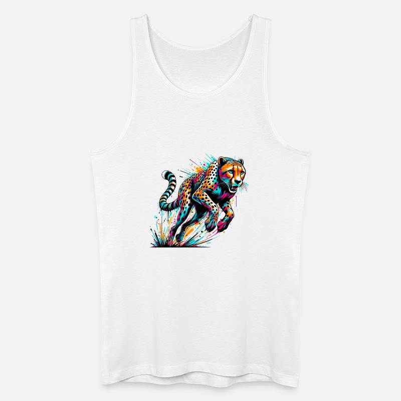 Gepard - Männer Bio Tank Top - Weiß