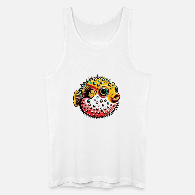 Kugelfisch - Männer Bio Tank Top - Weiß