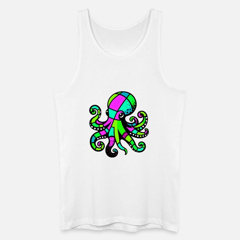 Krake - Männer Bio Tank Top - Weiß