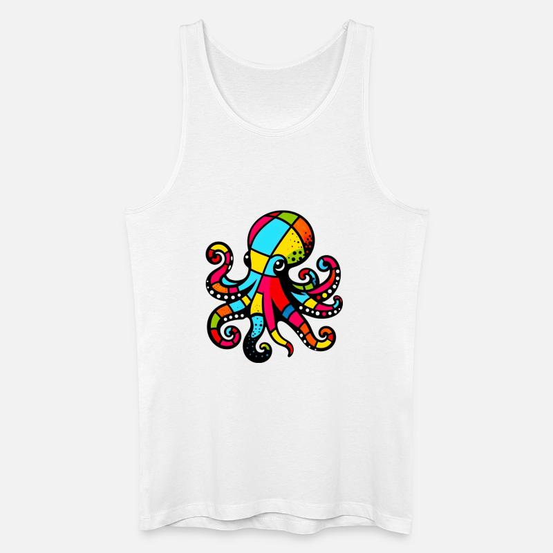 Krake - Männer Bio Tank Top - Weiß