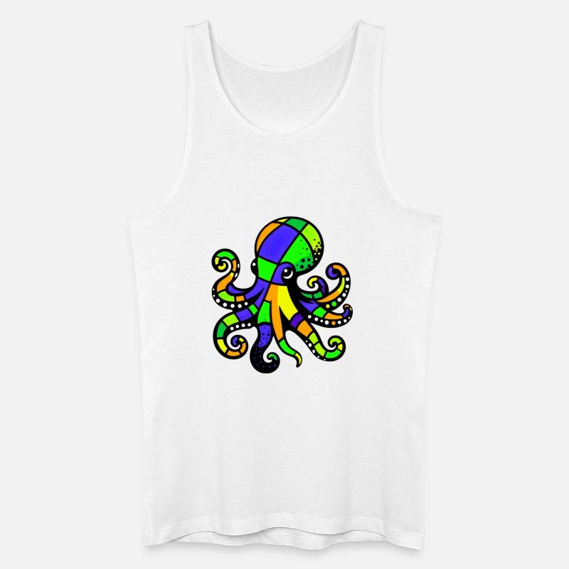 Krake - Männer Bio Tank Top - Weiß