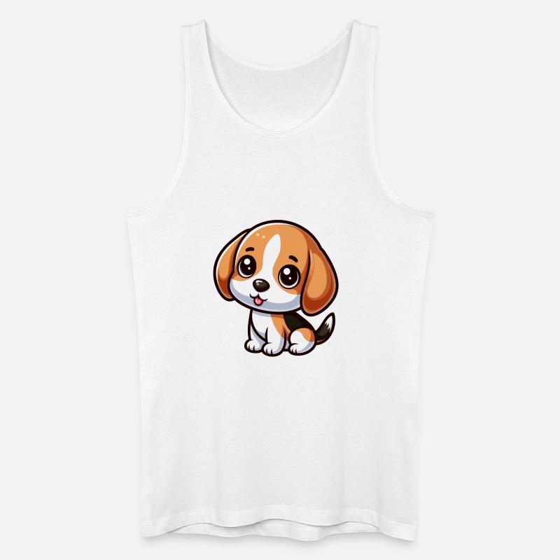 Chibi Beagle Chien - Débardeur bio Homme - blanc