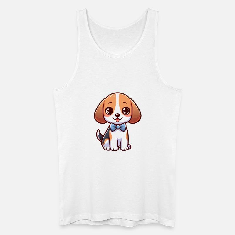 Süßer kleiner Beagle - Männer Bio Tank Top - Weiß