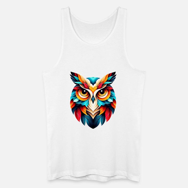 Eule - Männer Bio Tank Top - Weiß