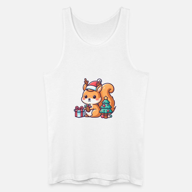 Kleines Weihnachtshörnchen - Männer Bio Tank Top - Weiß