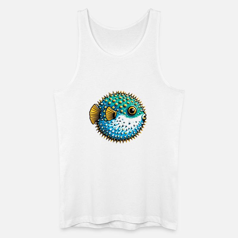 Kugelfisch - Männer Bio Tank Top - Weiß