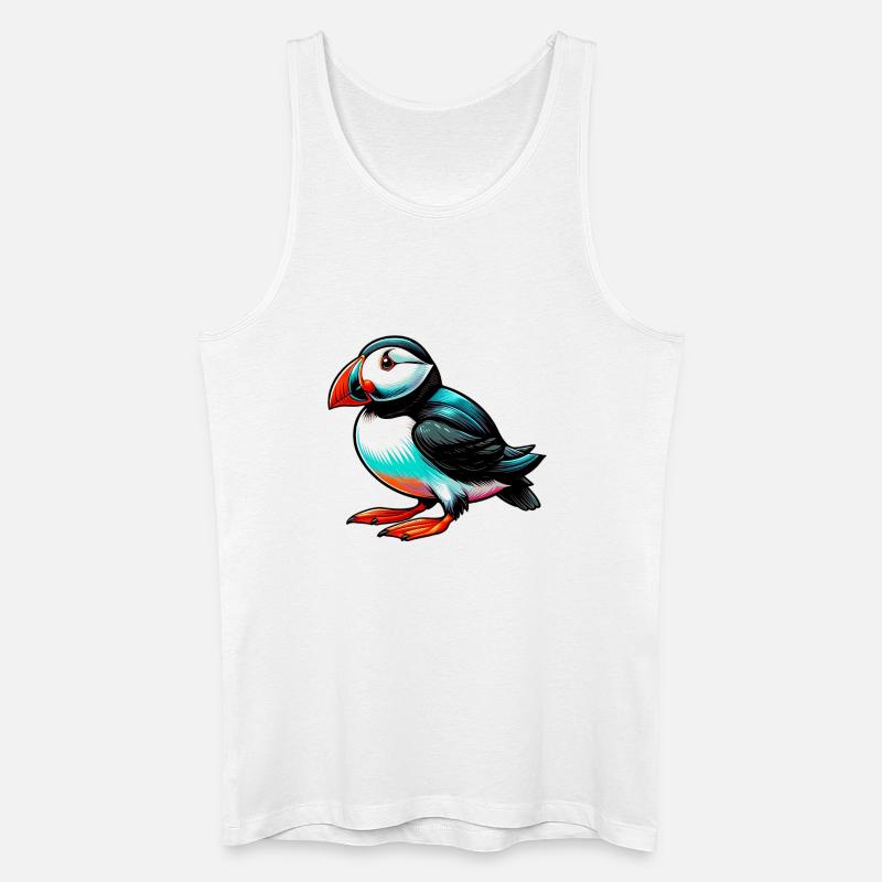 Papageitaucher - Männer Bio Tank Top - Weiß