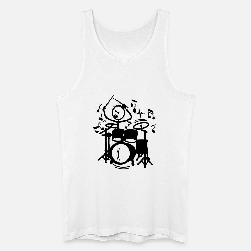 Wild Drummer Transparent - Männer Bio Tank Top - Weiß
