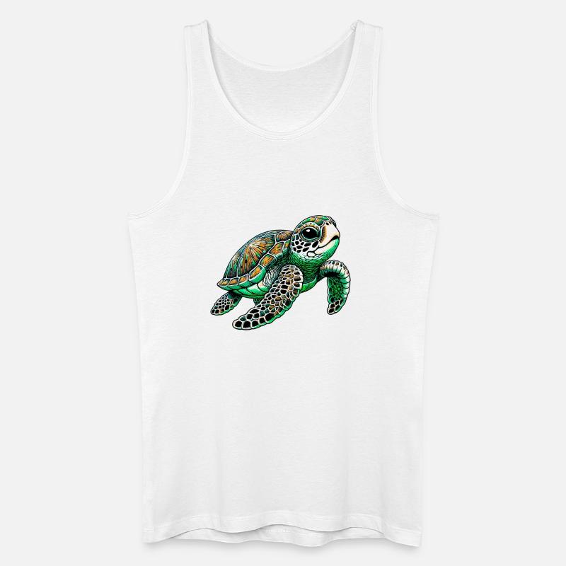 Schildkröte - Männer Bio Tank Top - Weiß