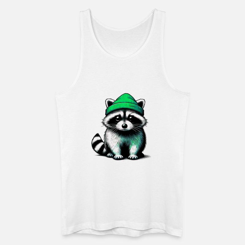 Waschbär - Männer Bio Tank Top - Weiß
