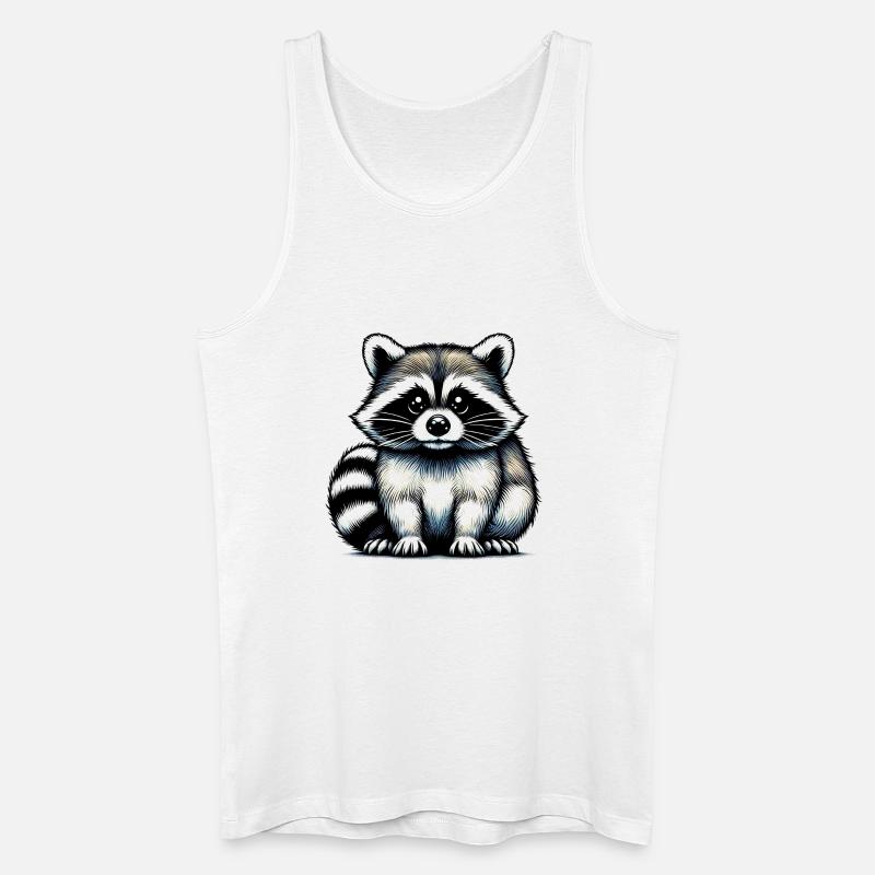 Waschbär - Männer Bio Tank Top - Weiß