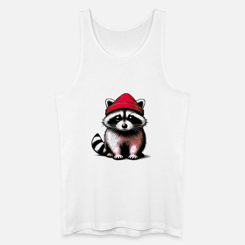 Waschbär - Männer Bio Tank Top - Weiß