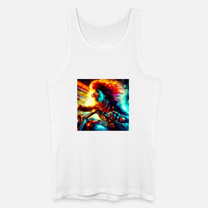 Cyberpunk Motorrad - Männer Bio Tank Top - Weiß