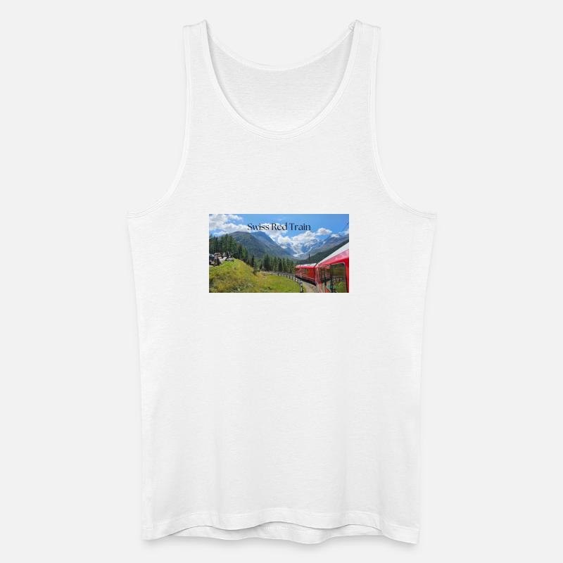 Schweizerischer Roter Zug - Männer Bio Tank Top - Weiß