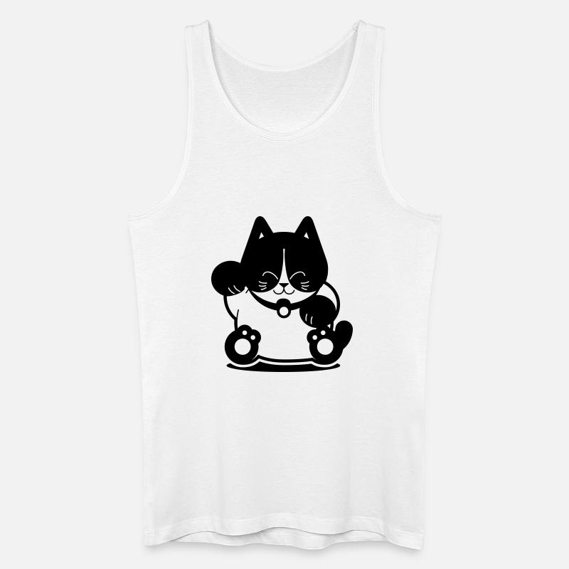 Tuxedo Cat - Männer Bio Tank Top - Weiß
