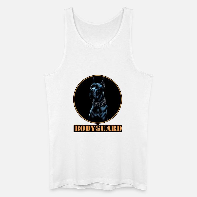  Deutsche Dogge mit Stachelkette - Männer Bio Tank Top - Weiß