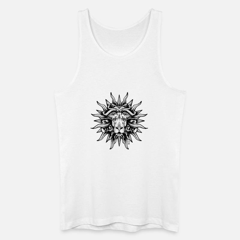 Löwe Sonne - Männer Bio Tank Top - Weiß