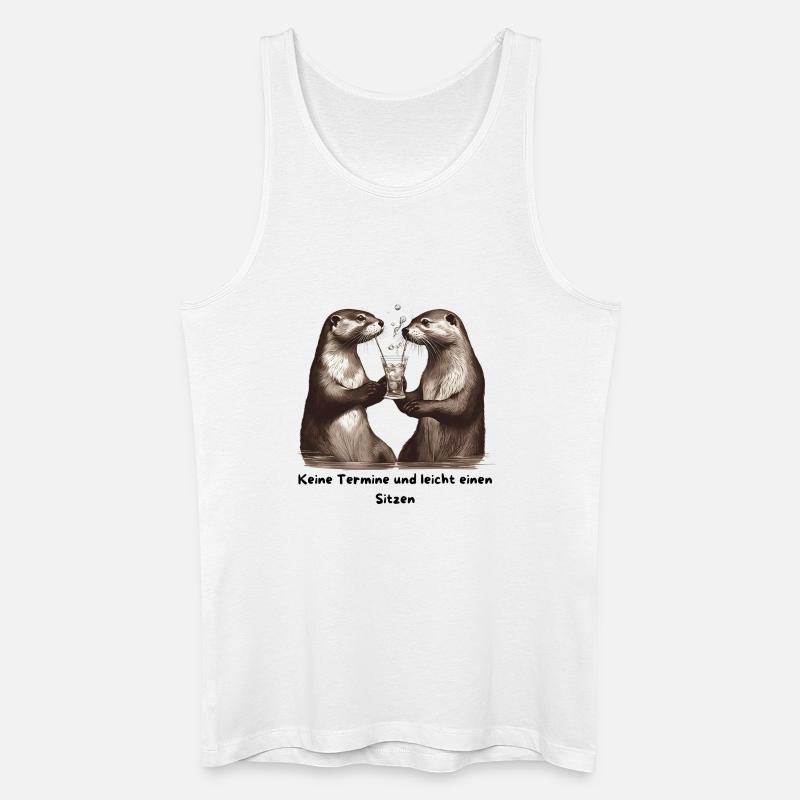 Otterfreunde Prost am Trinkglas - Männer Bio Tank Top - Weiß