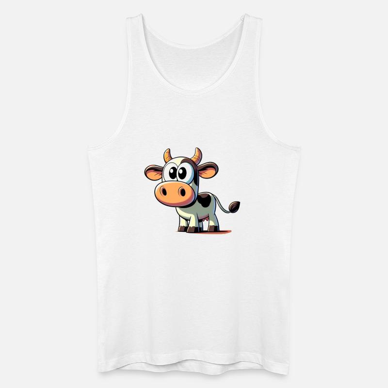Kuh - Männer Bio Tank Top - Weiß
