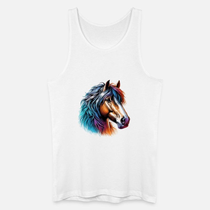 Pferd - Männer Bio Tank Top - Weiß