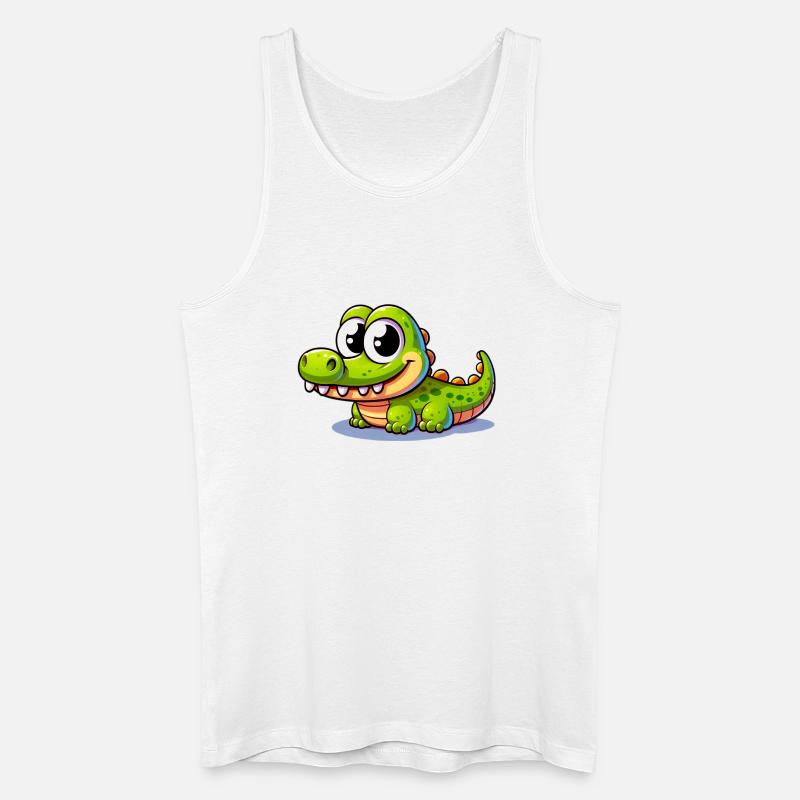 Alligator-Krokodil - Männer Bio Tank Top - Weiß