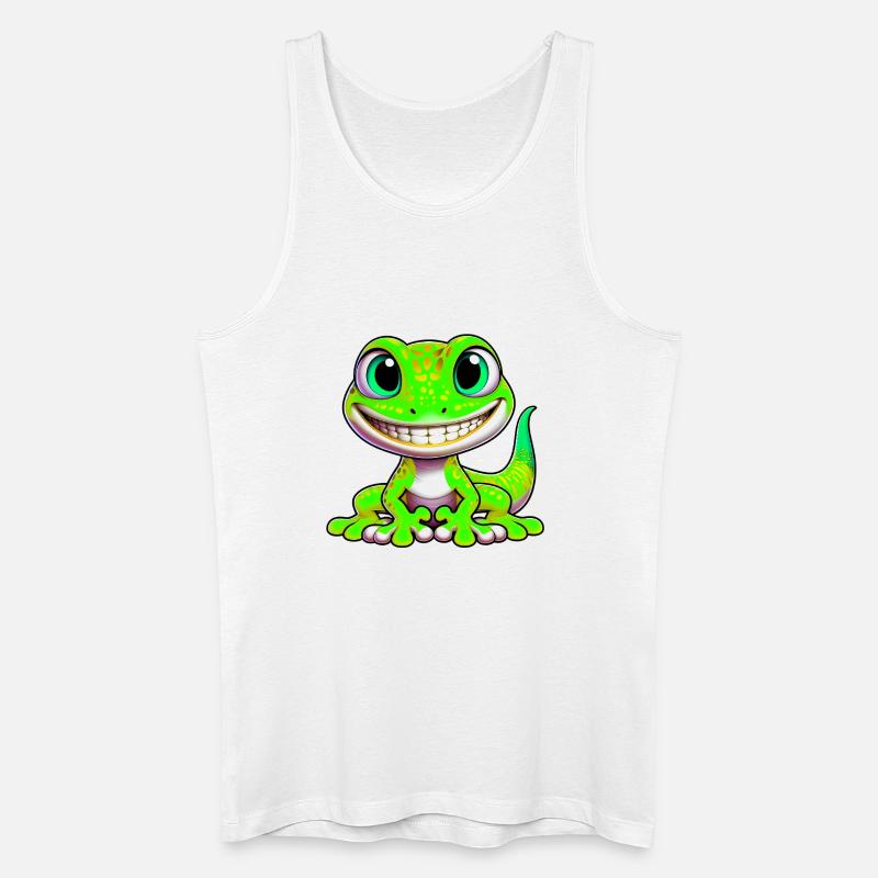 Gecko - Männer Bio Tank Top - Weiß