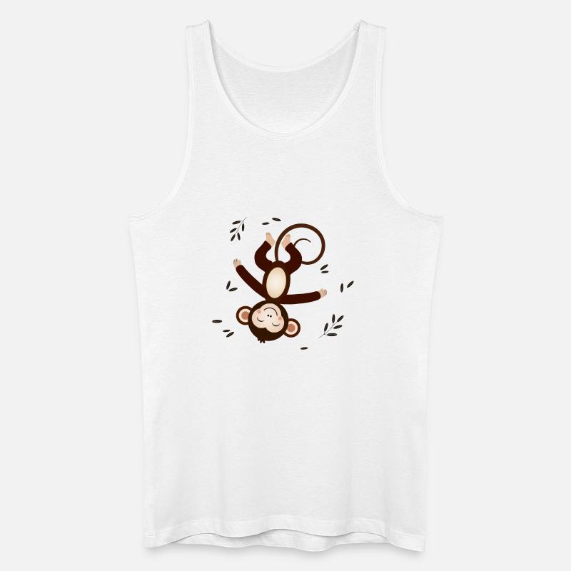 Entspanntes Äffchen – Verspieltes Tiermotiv - Männer Bio Tank Top - Weiß