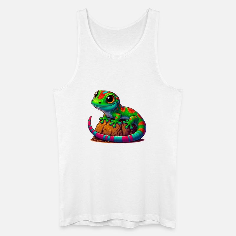 Gecko - Männer Bio Tank Top - Weiß