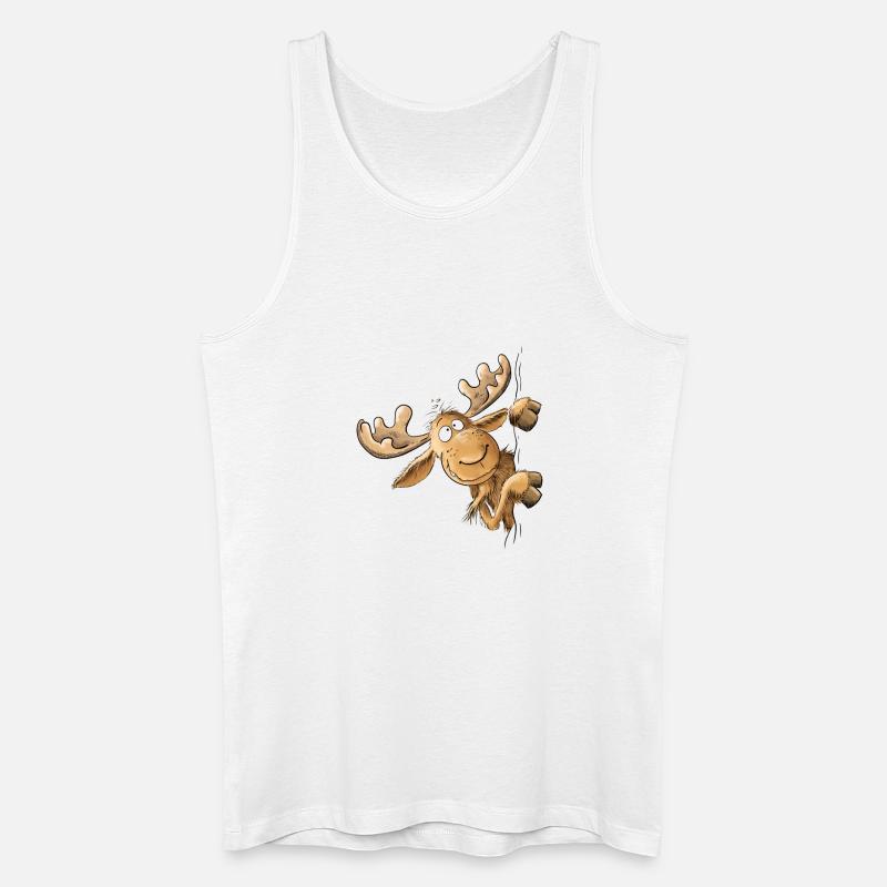 Drolliger Elch Tiermotiv Skandinavien Elche - Männer Bio Tank Top - Weiß