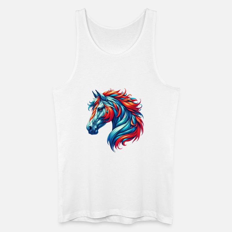 Pferd - Männer Bio Tank Top - Weiß