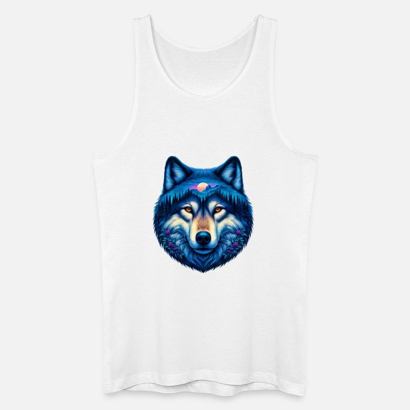 Wolf - Männer Bio Tank Top - Weiß
