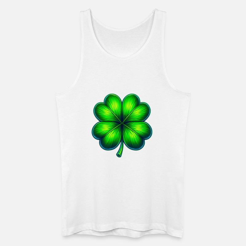 Vierblättriges Kleeblatt - Männer Bio Tank Top - Weiß