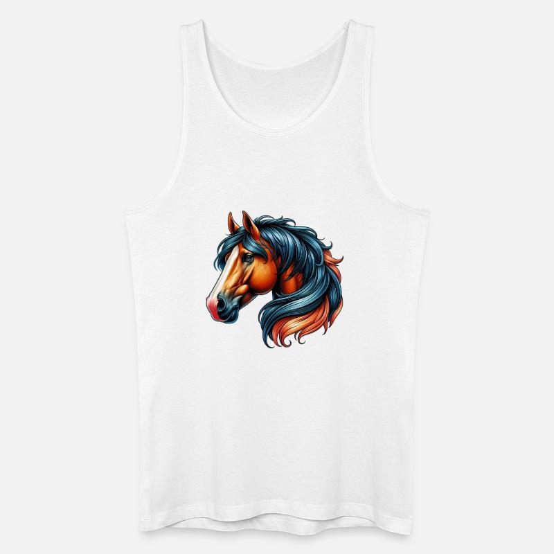 Pferd - Männer Bio Tank Top - Weiß