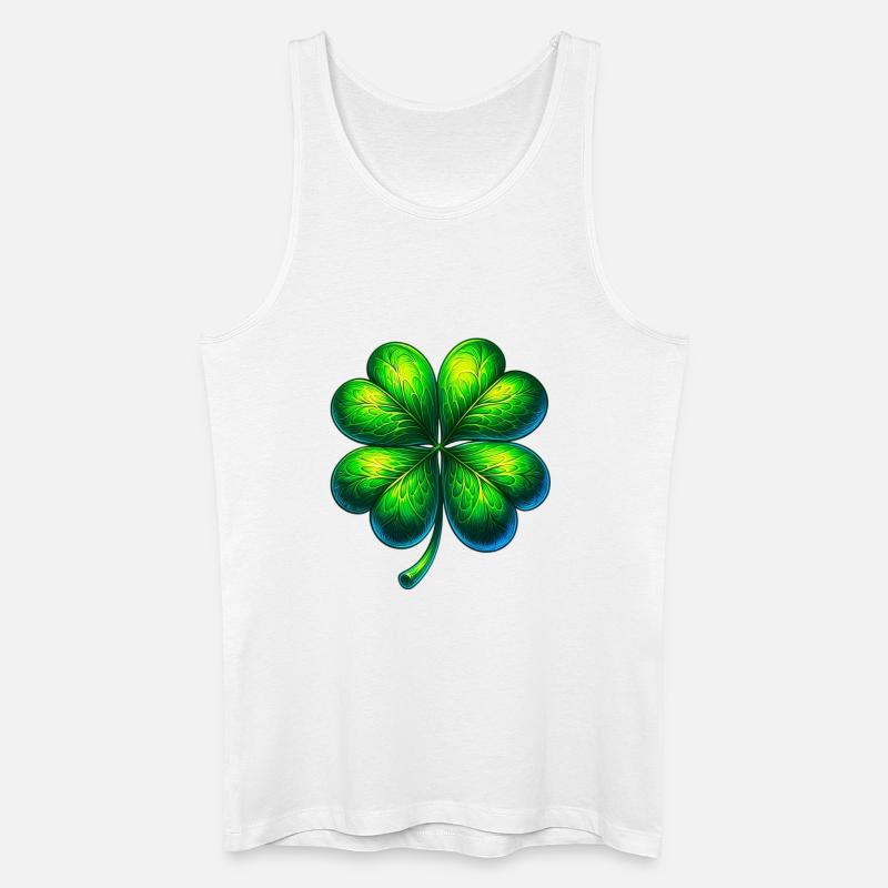 Vierblättriges Kleeblatt - Männer Bio Tank Top - Weiß