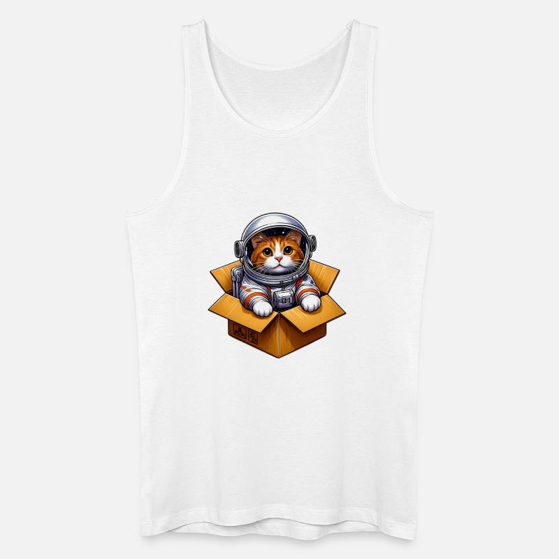 Astronaut Katze - Männer Bio Tank Top - Weiß