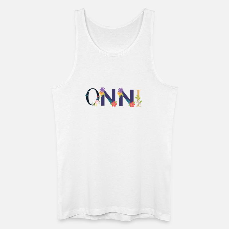 ONNI Name mit Blumen geschmückt - Männer Bio Tank Top - Weiß