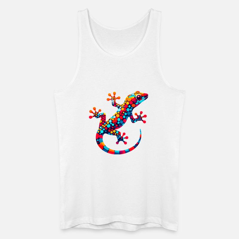Gecko - Männer Bio Tank Top - Weiß