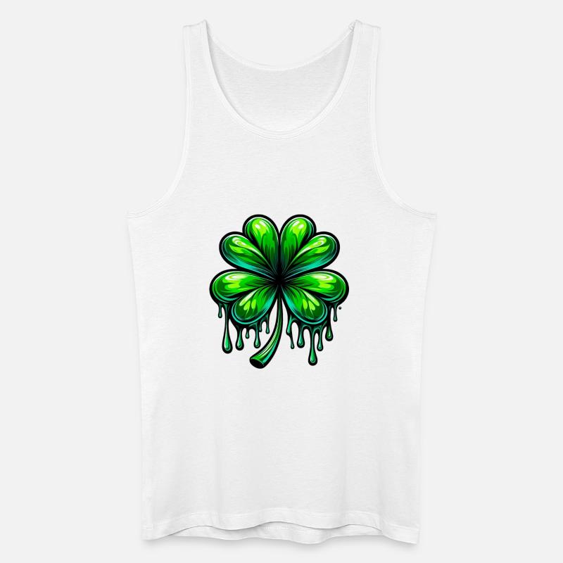 Vierblättriges Kleeblatt - Männer Bio Tank Top - Weiß