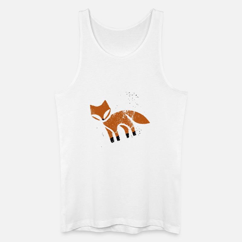 Rustikaler Fuchs im Stempel-Look - Männer Bio Tank Top - Weiß