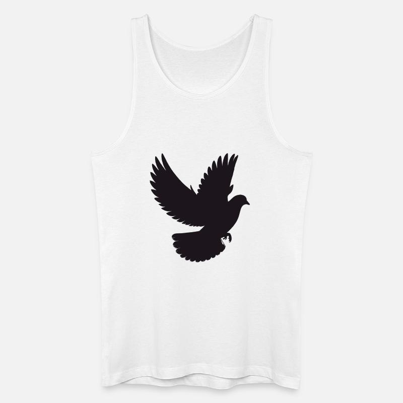 Friedvolle Taube im Flug – Silhouetten-Stil - Männer Bio Tank Top - Weiß