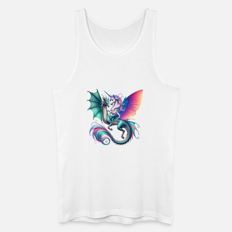 Regenbogen Drachen EInhorn Fusion - Männer Bio Tank Top - Weiß