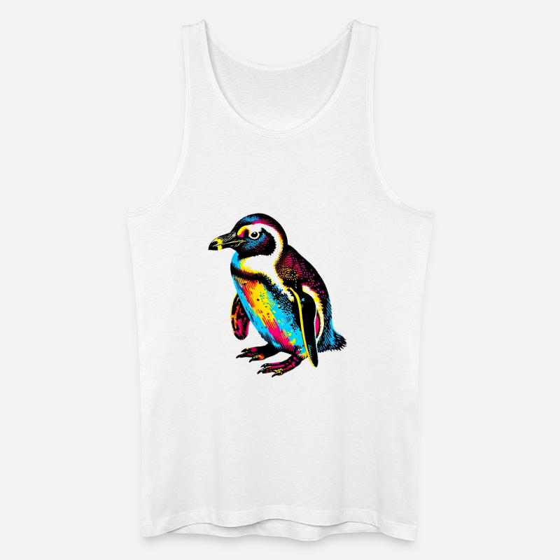 Pinguin - Männer Bio Tank Top - Weiß