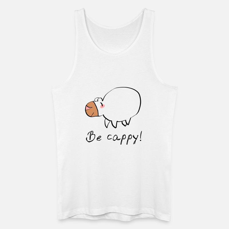 Don't worry - be cappy - Männer Bio Tank Top - Weiß
