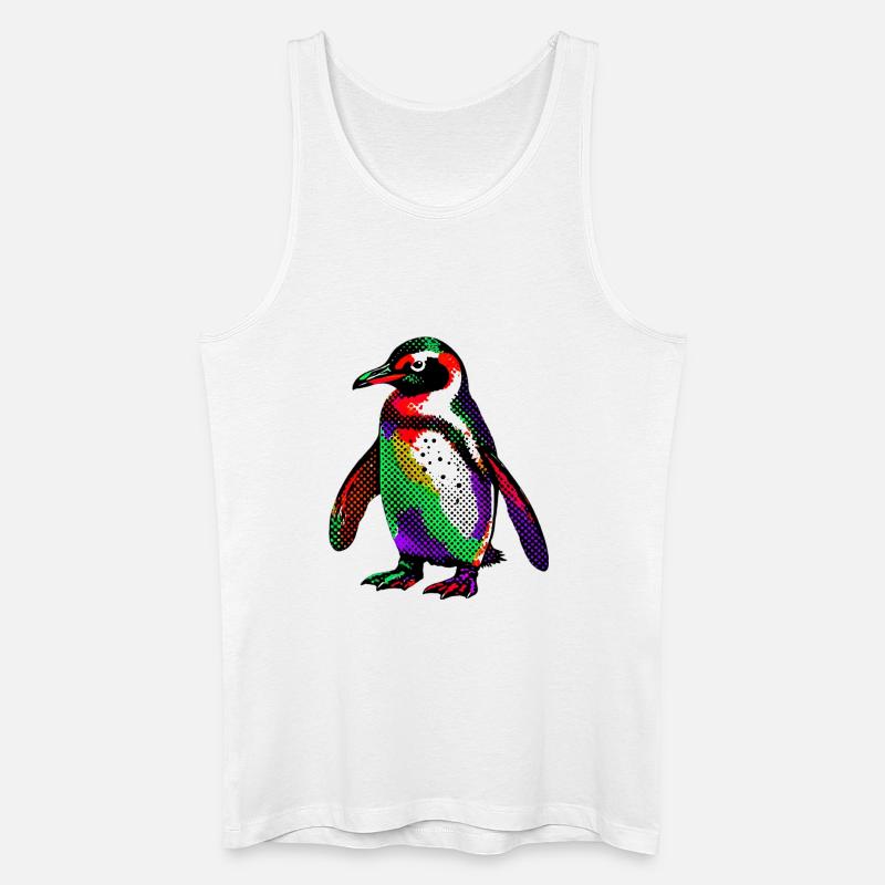 Pinguin - Männer Bio Tank Top - Weiß