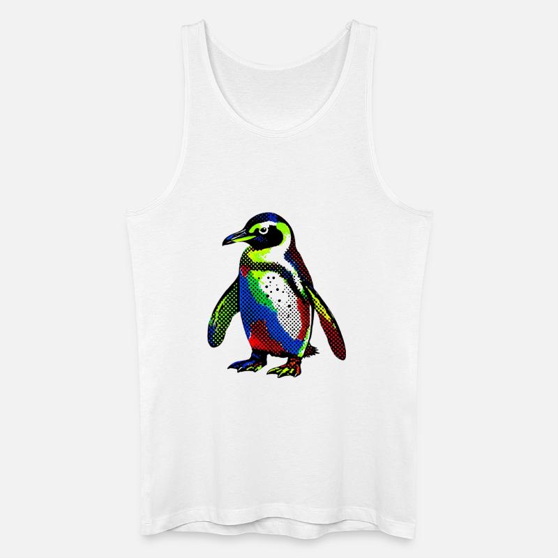 Pinguin - Männer Bio Tank Top - Weiß
