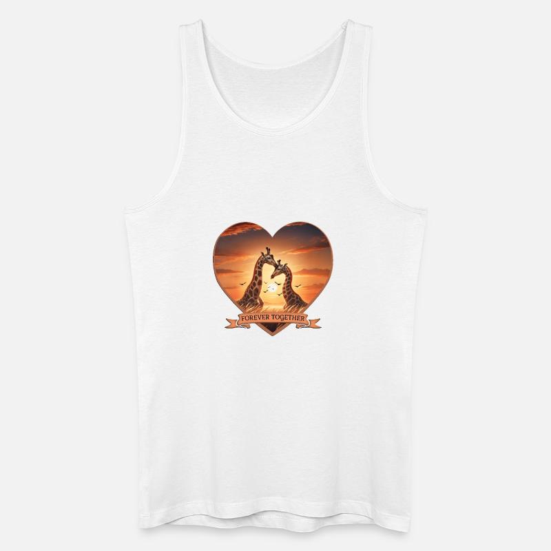 Forever Together: Herz-Design mit Giraffen - Männer Bio Tank Top - Weiß
