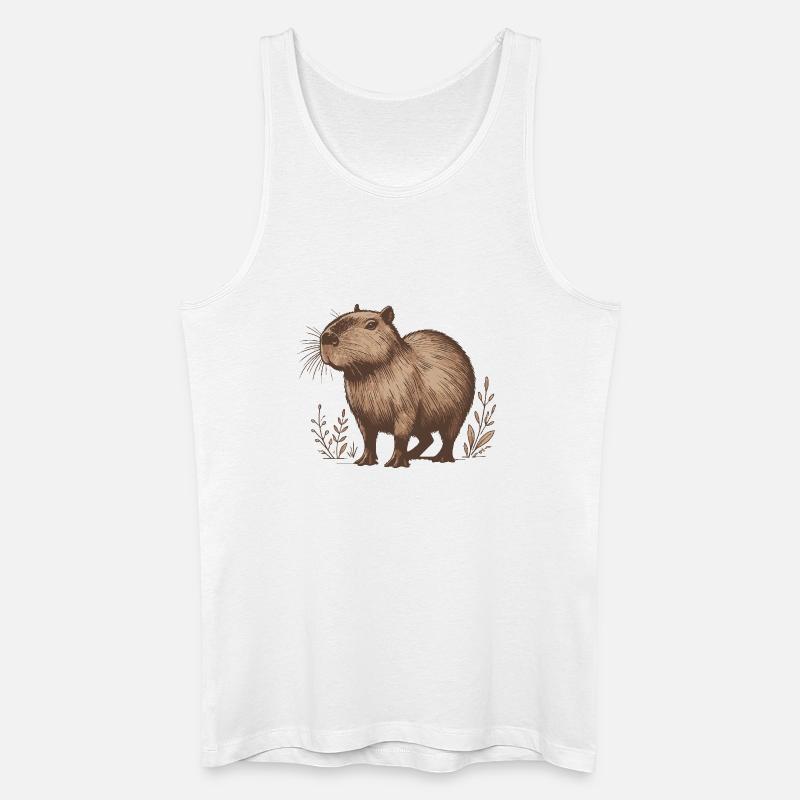 Capybara - Männer Bio Tank Top - Weiß