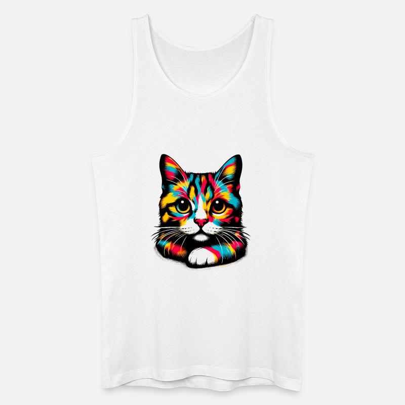 Katze - Männer Bio Tank Top - Weiß
