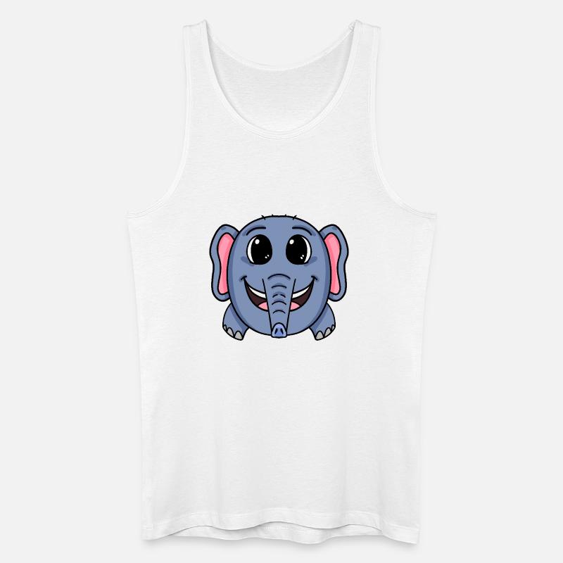 Elefant niedlich - Männer Bio Tank Top - Weiß